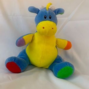Rare Baby Gund Gibbons Blue Giraffe with Rattle